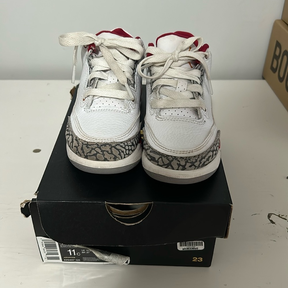 Jordan 3 white red and grey good condition comes with box